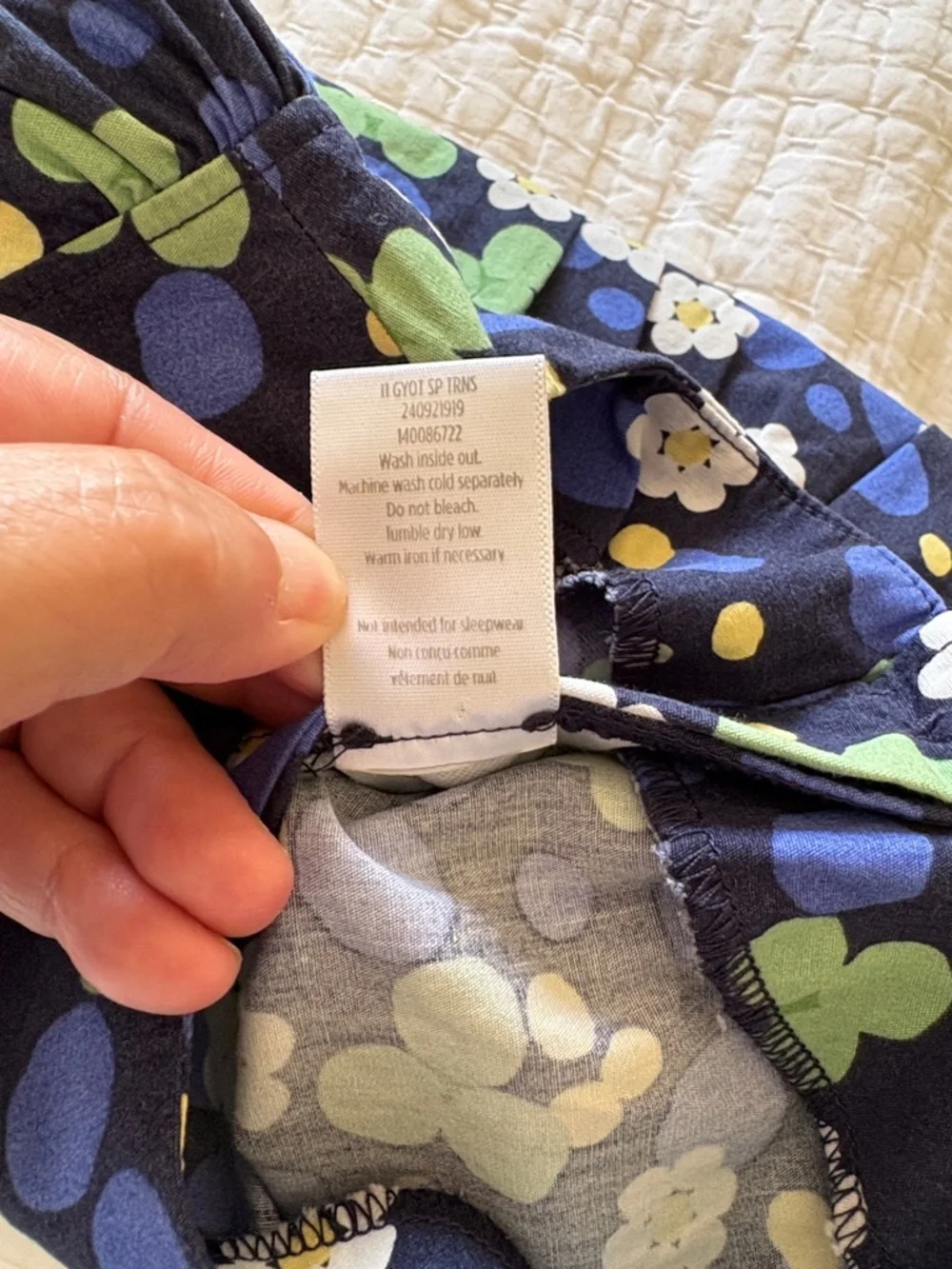Gymboree Navy Floral Dress with White Hem EUC 2T